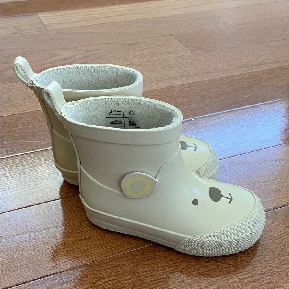 H&M Cream Bear Design Kids Rain Boots